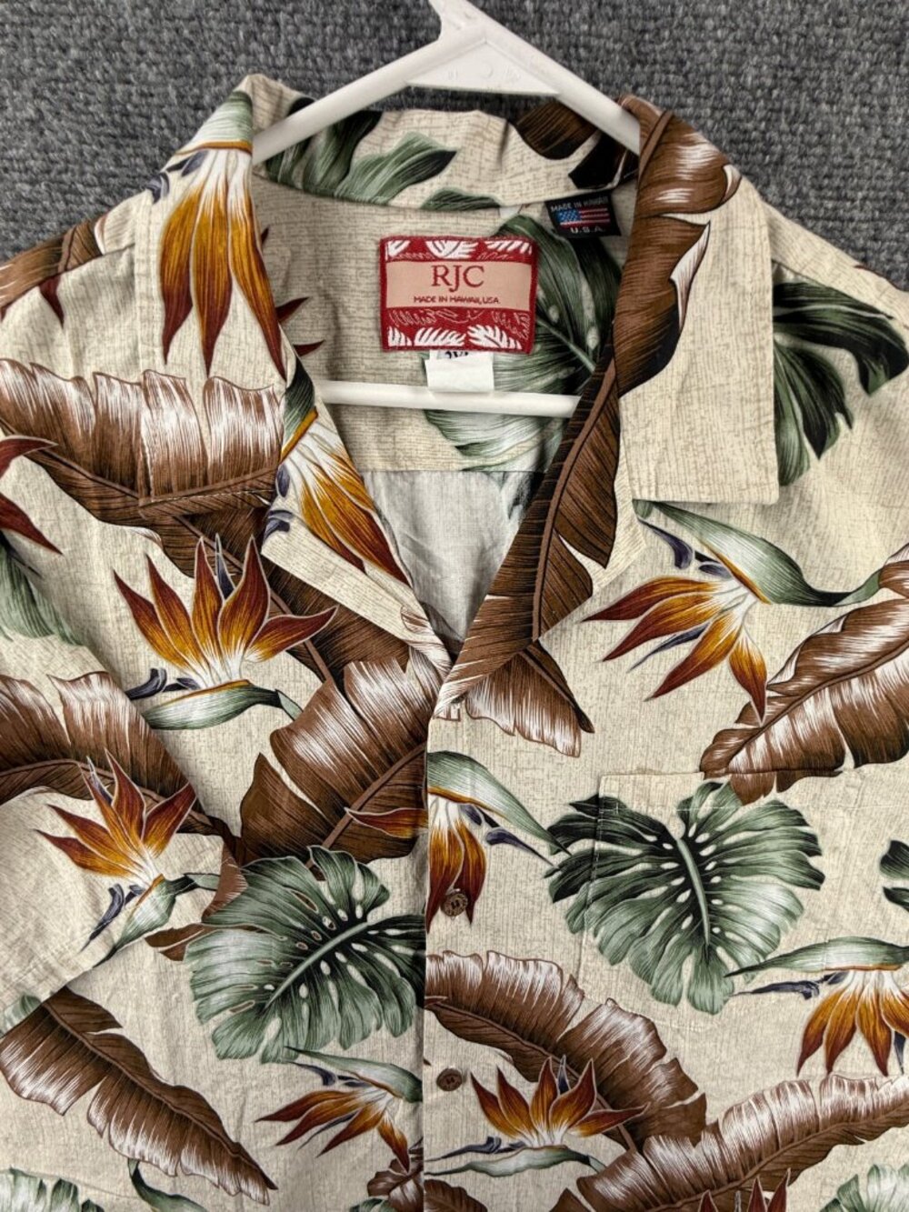 RJC Hawaiian Camp Shirt 2XL Tropical Beach USA Button Up Short Sleeve Colorful